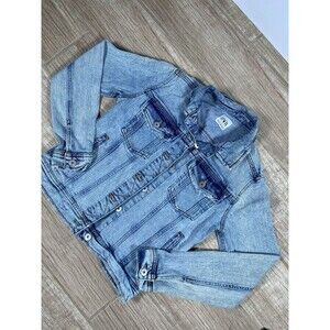 ZARA Women’s Light Wash Denim Jacket XS Distressed Pocket Western Style